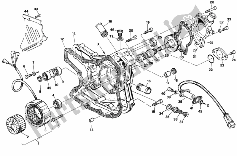 Wszystkie części do Pokrywa Generatora Ducati Paso 907 I. E. USA 1991